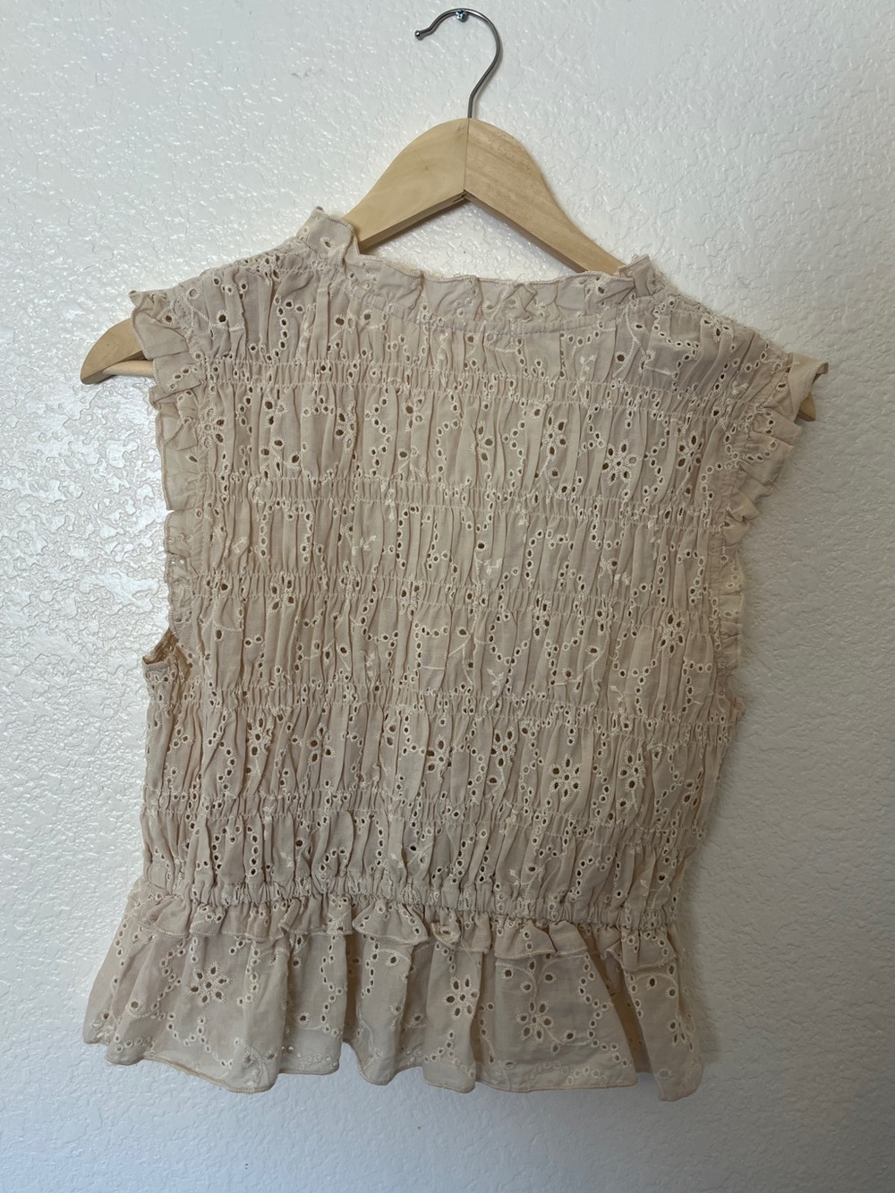 OLIVACEOUS - Smocked Ruffle Hem Top - Picture 6 of 7